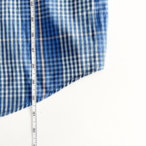 Izod Mens Plaid Non Iron Stretch Long Sleeve Button Down Shirt Blue XL - Picture 5 of 8